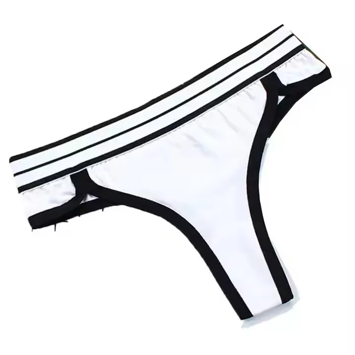 Top Sale Women's Cotton Bikini Panties Breathable Lace Soft Hipster Panty Ladies Stretch Full Briefs Grey Thongs with Logo Waist-RANBAO