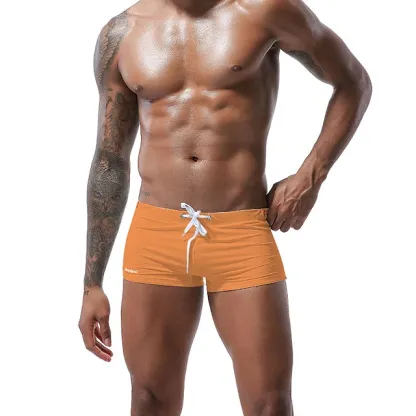 New Designer Mens Swimsuit Set Colorful String Design Swim Shorts Mid-rise Cool Mens Swim Trunk-RANBAO