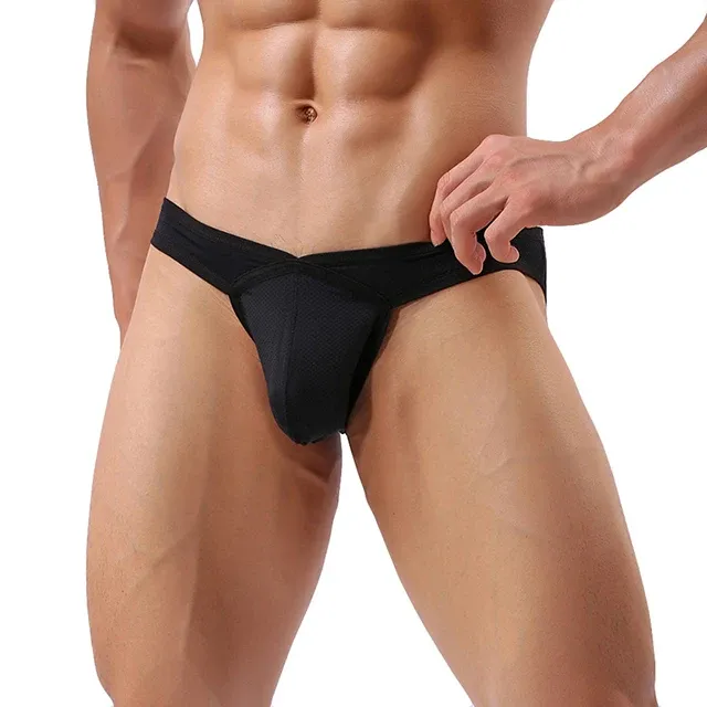 Breathable Comfortable Mesh Sexy Pouch Big Elastic Men's Briefs Boxers Underwear Custom Briefs-RANBAO