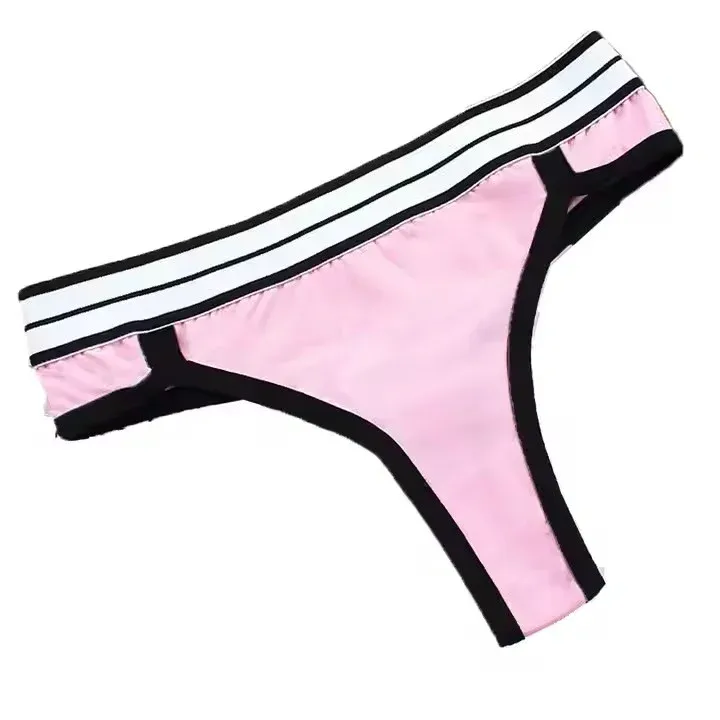 Top Sale Women's Cotton Bikini Panties Breathable Lace Soft Hipster Panty Ladies Stretch Full Briefs Grey Thongs with Logo Waist-RANBAO