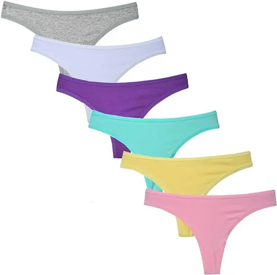 Color Stripes Panties Multi-Pack Breathable G-string Underwear Women Cotton Thong for Ladies-RANBAO
