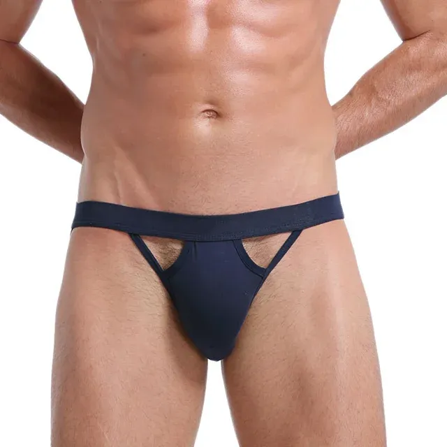 OEM Custom New Hollow Out Design See Through Men's Sexy Underwear Big Bulge Male Penis Jockstraps-RANBAO