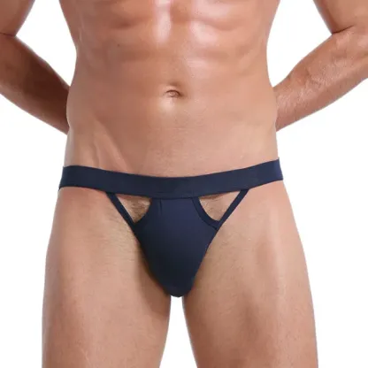 OEM Custom New Hollow Out Design See Through Men's Sexy Underwear Big Bulge Male Penis Jockstraps-RANBAO