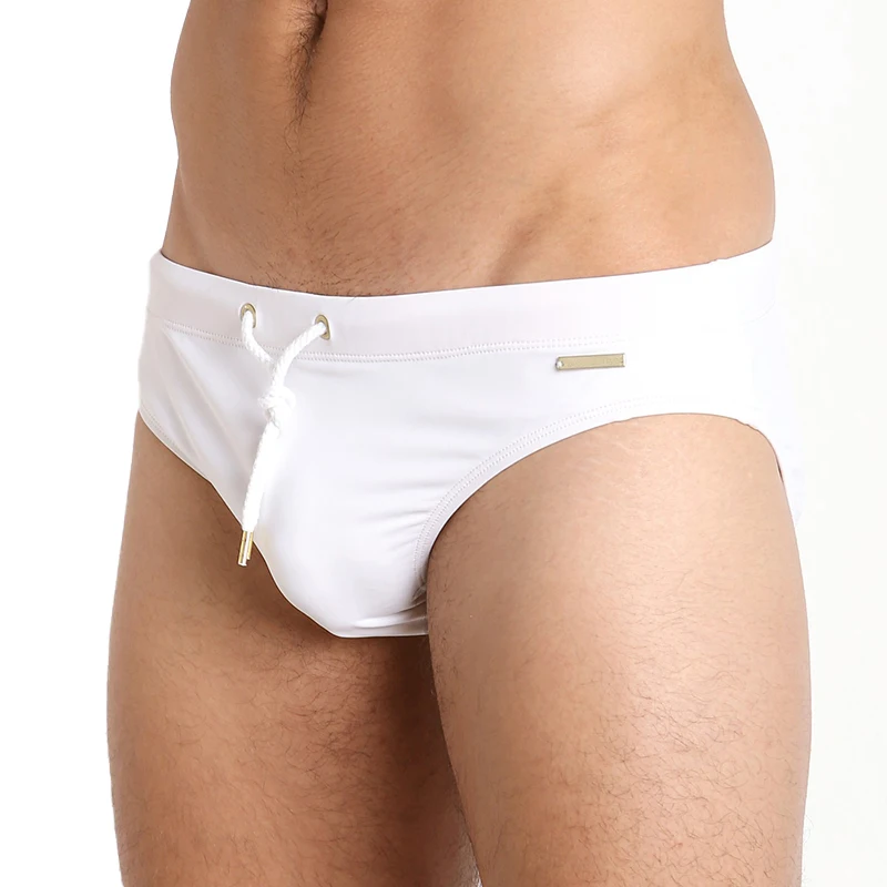 Top Quality Mens Fitness Swimwear String Design Custom Logo Mens Swimming Low-rise Cool Swim Wear-RANBAO