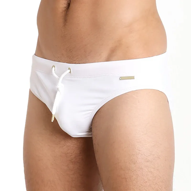 Top Quality Mens Fitness Swimwear String Design Custom Logo Mens Swimming Low-rise Cool Swim Wear-RANBAO