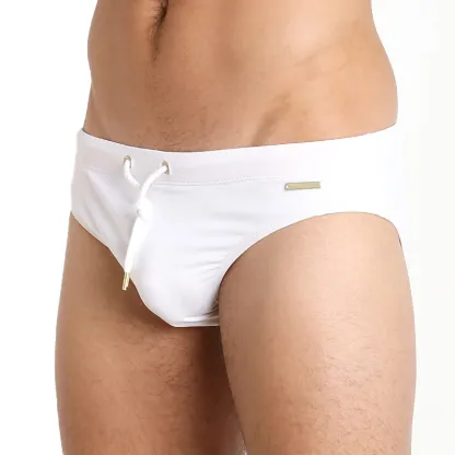 Top Quality Mens Fitness Swimwear String Design Custom Logo Mens Swimming Low-rise Cool Swim Wear-RANBAO