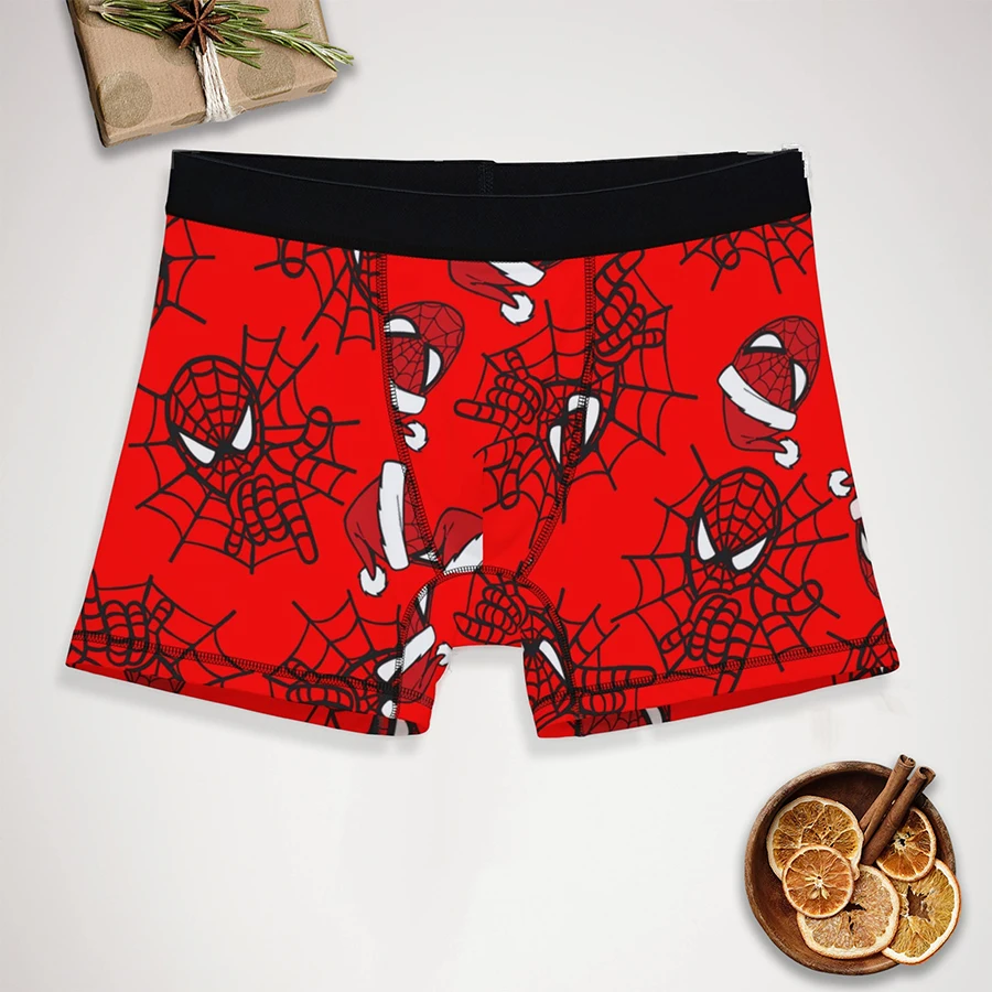 OEM Manufacturer Custom Matching Underwear Christmas Spider Web Hats Noel Couples Boxer & Thong Set-RANBAO