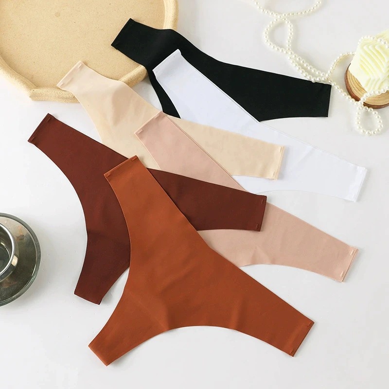 Custom Logo Women Breathable Ice Silk Seamless Low-Rise Cotton Crotch Panties Sports Fitness G-string Panties Women-RANBAO