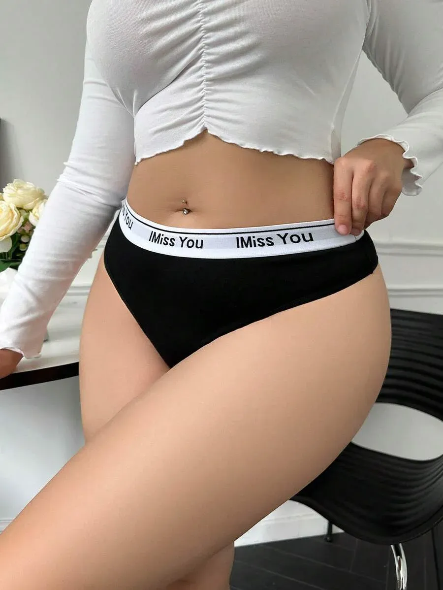 Custom High Quality Wholesale Manufacturer Plus Letter Tape Waist Panty Sports Briefs-RANBAO