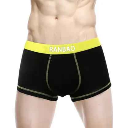 Hot Sale New Arrival Ribbed Big Bulge Passion Men'S Briefs & Boxers Classic Solid Mature Male Penis Underwear-RANBAO