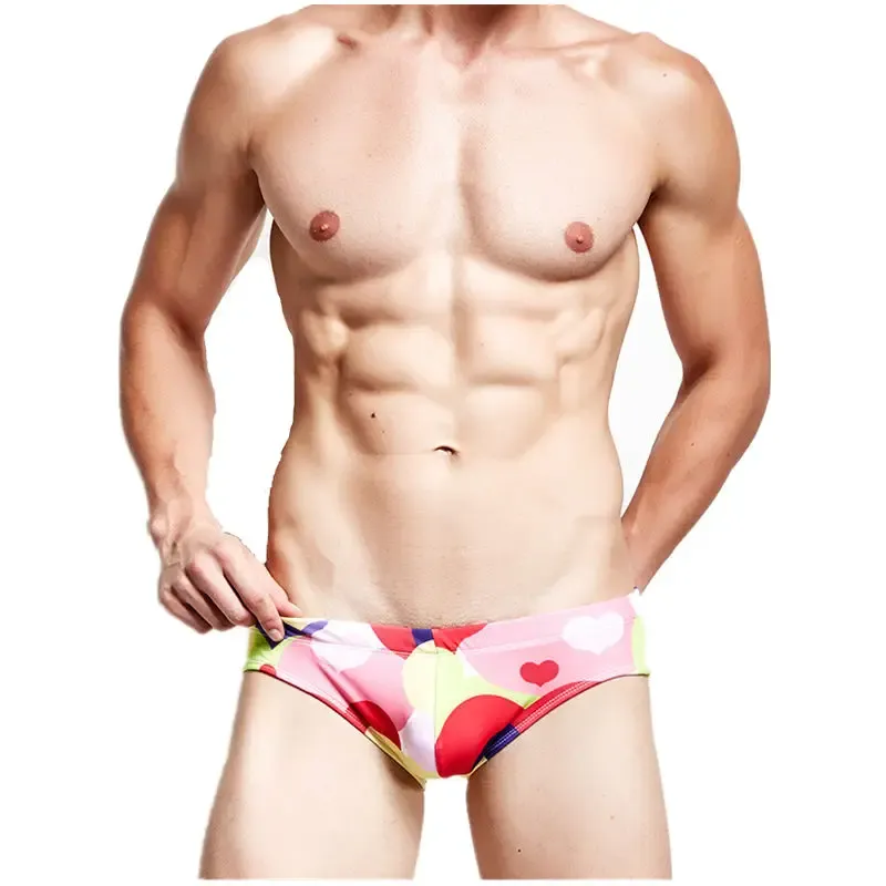 Newest High Quality Mens Swim Trunks Print Pattern Custom Swimwear Men Low-rise Men Cool Swimsuit-RANBAO