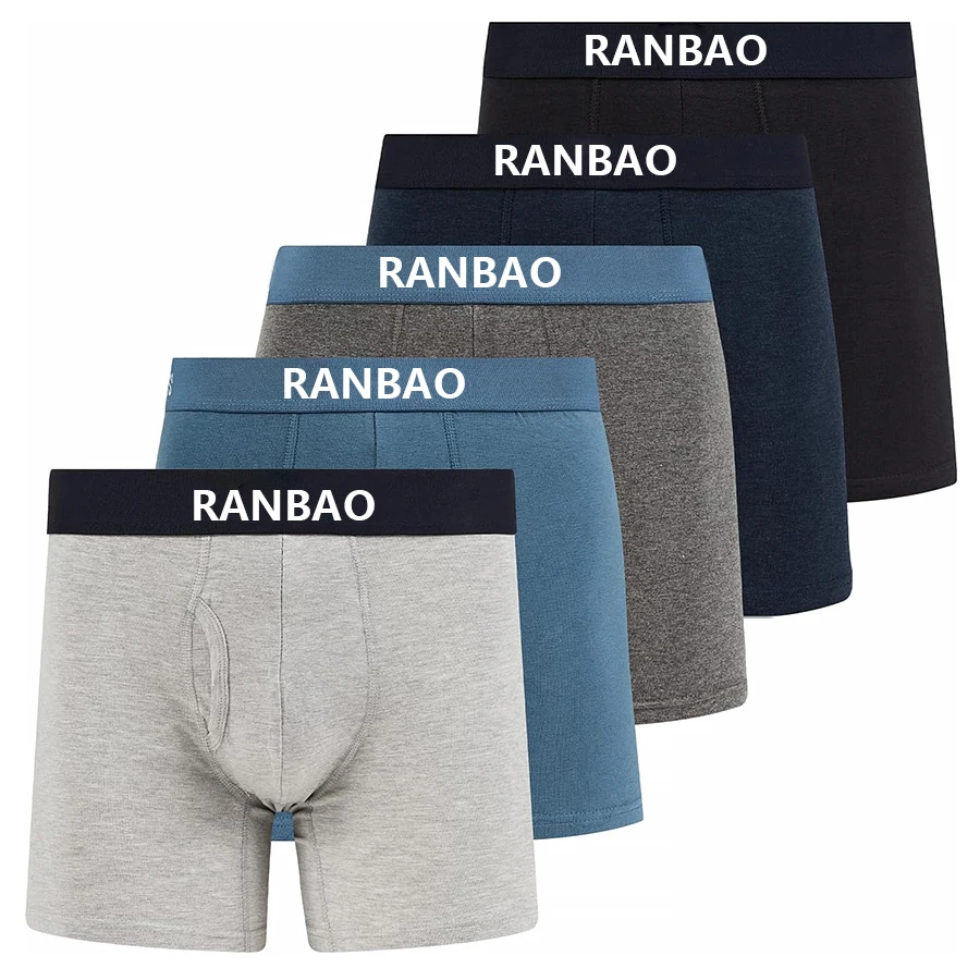 Custom Logo Tailored  Meticulously Comfort Breathable Cotton Mens Boxer Briefs-RANBAO
