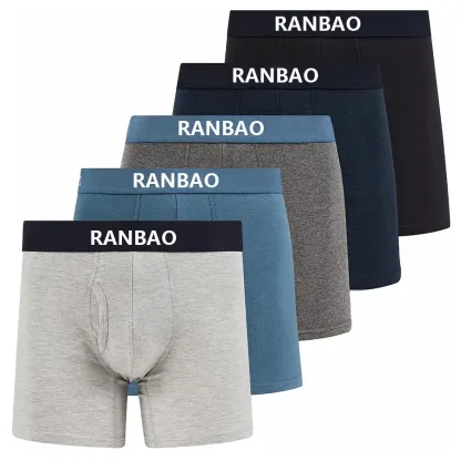 Custom Logo Tailored  Meticulously Comfort Breathable Cotton Mens Boxer Briefs-RANBAO
