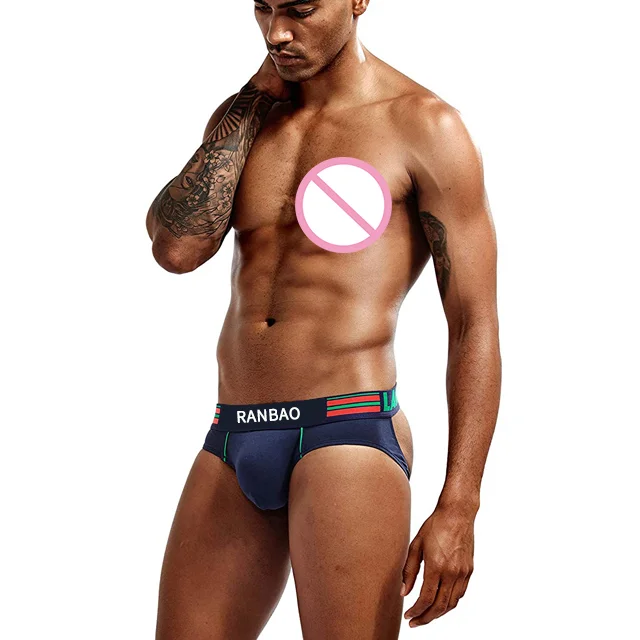 Custom Brand Logo Top Quality Stretchy Men'S Sexy Underwear Big Bulge Erotic Sissy Male Jockstraps-RANBAO