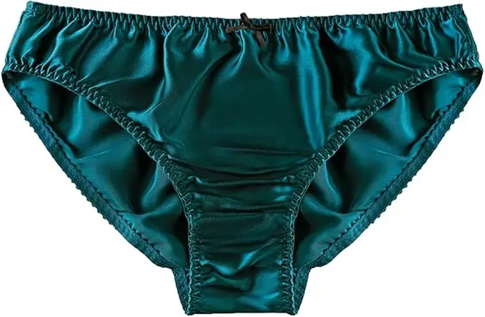 Lady's Satin Women's Sissy Panties Bikini Solid Silk Light Briefs Hipster for Female Underwear Lingerie Knickers-RANBAO