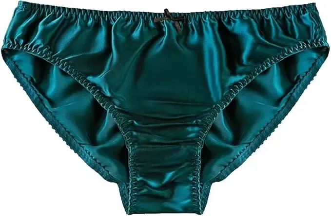 Lady's Satin Women's Sissy Panties Bikini Solid Silk Light Briefs Hipster for Female Underwear Lingerie Knickers-RANBAO