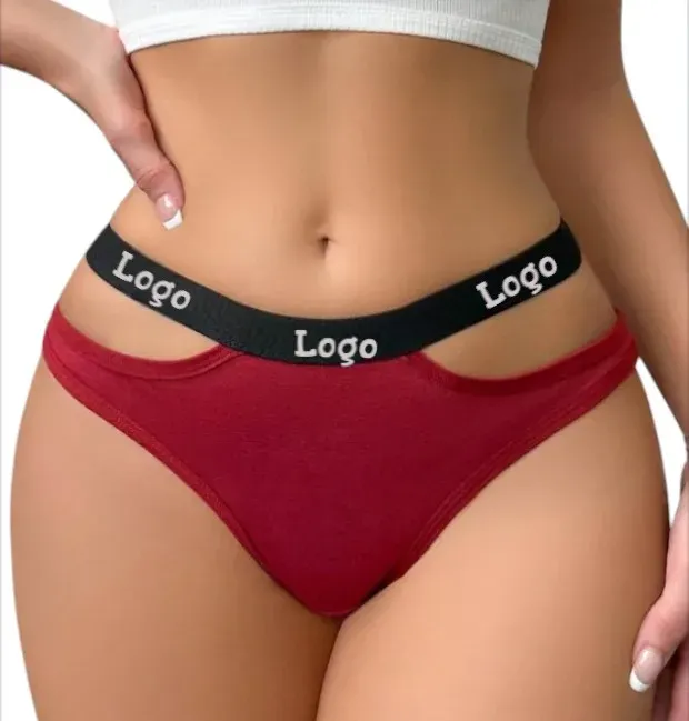 Hot Selling Women Low Waist Sexy Seamless Panties Custom Girl Letter Belt Thongs Soft Breathable Sports Bikini Style Underwear-RANBAO