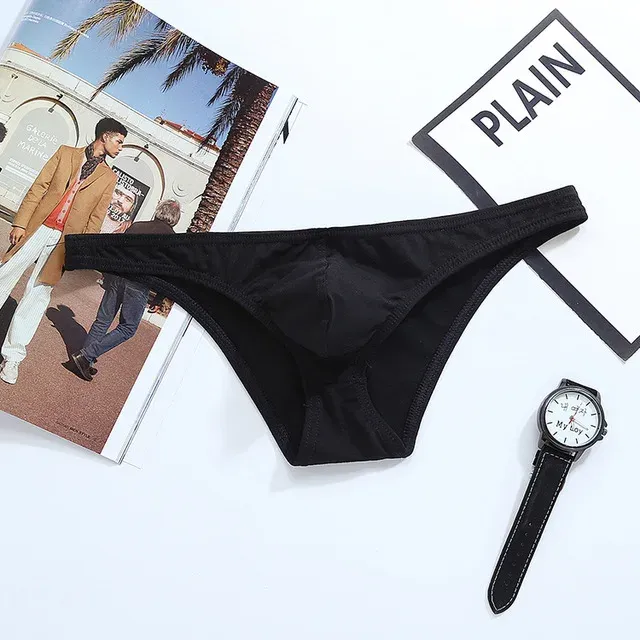 Cotton Sexy Gay Men Underwear Hot Sale Men's Bikini Briefs Solid Color for Men Underwear-RANBAO