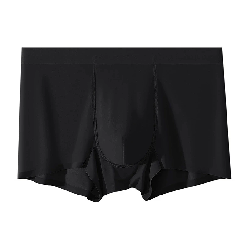 Custom Logo Mid Rise Brief Comfortable Fashionable Breathable Seamless Ice Silk Man Boxer Underwear-RANBAO