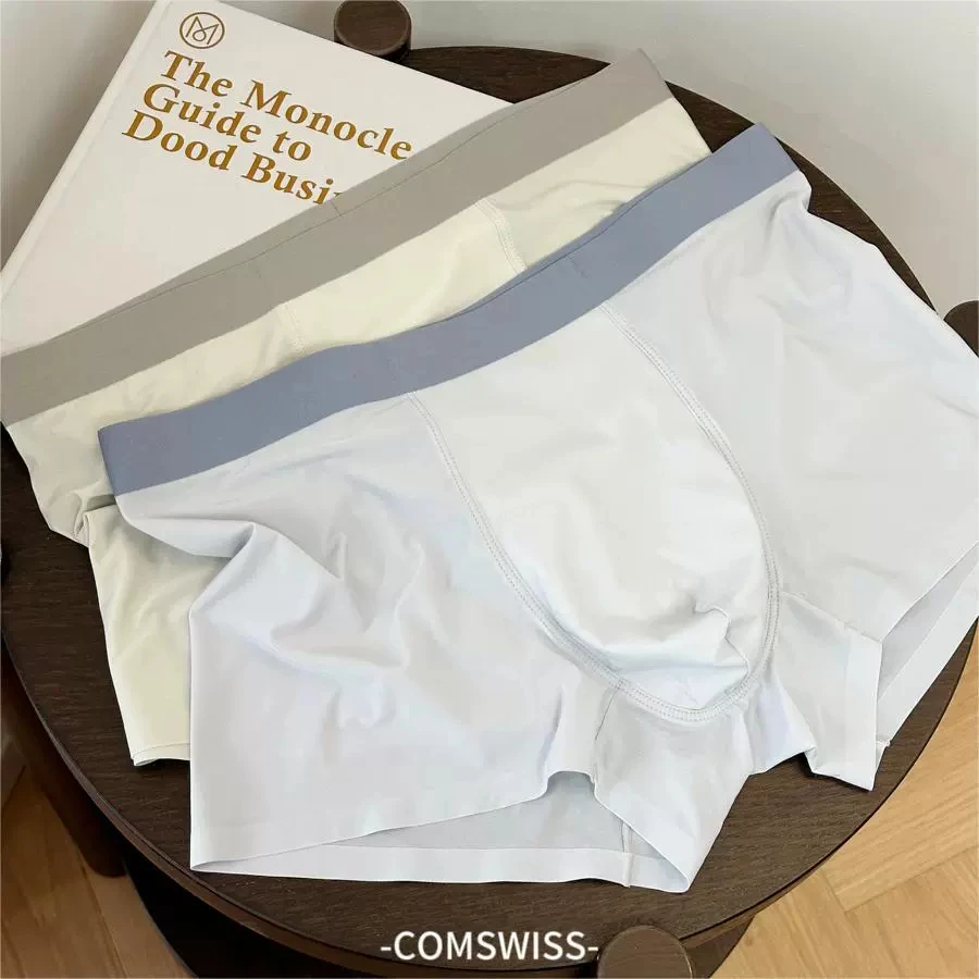 Spring and Summer Ultra-Thin Ice Silk Large Anti-Bacterial Seamless Underwear Quick-Drying Men'S Underpants Briefs Boxers-RANBAO