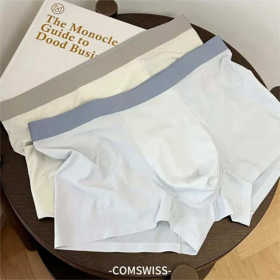 Spring and Summer Ultra-Thin Ice Silk Large Anti-Bacterial Seamless Underwear Quick-Drying Men'S Underpants Briefs Boxers-RANBAO
