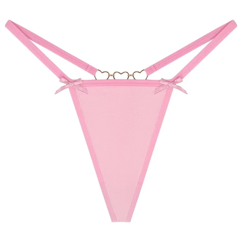 Custom Letter Logo Thong Private Labels Lace G-String Underwear Panties Rhinestone Soft Comfortable Panty-RANBAO