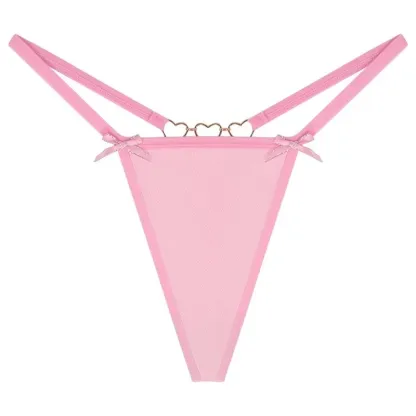 Custom Letter Logo Thong Private Labels Lace G-String Underwear Panties Rhinestone Soft Comfortable Panty-RANBAO