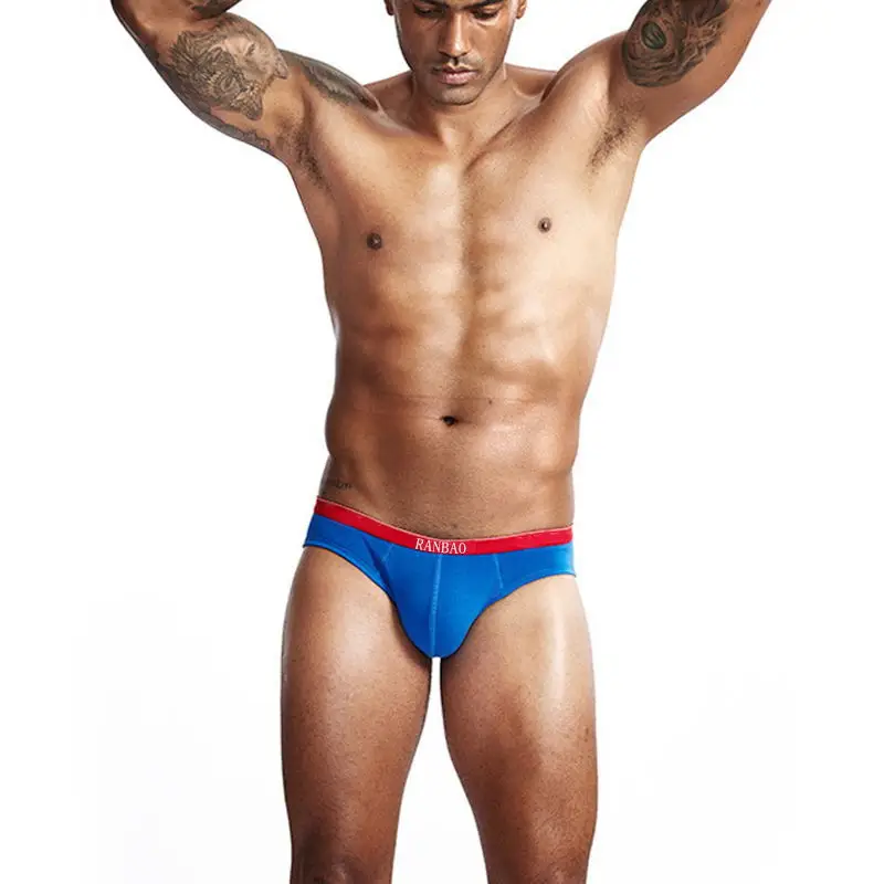 Excellent Quality Custom Private LOGO Boys Low-Rise Briefs Solid Color Man Underwear Breathable and Soft Fabric Boxer-RANBAO