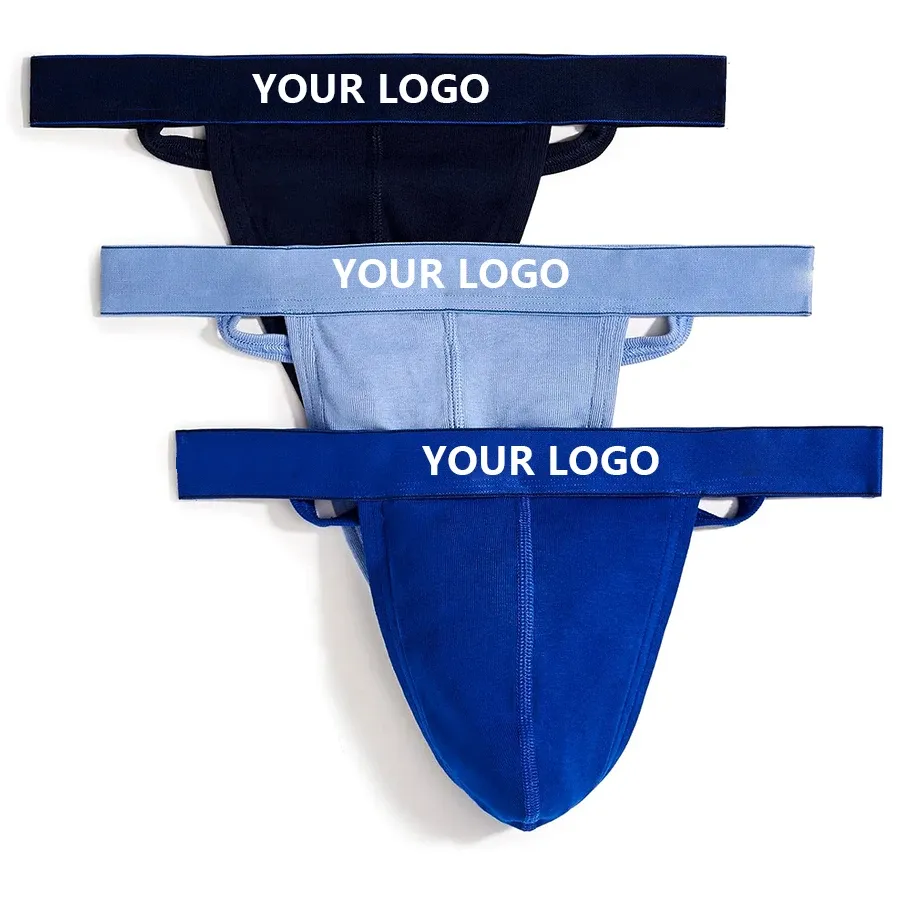 Custom Lightweight Durable Breathable Men's Essential Cotton Y Back Thong Jockstrap-RANBAO