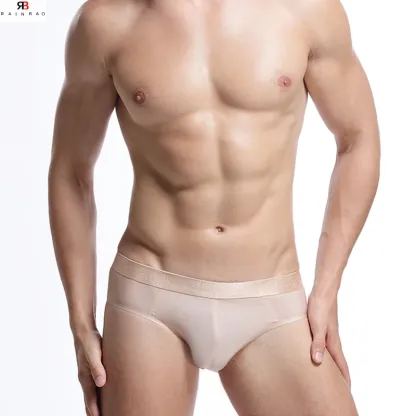Wholesale Custom Logo White Men Cotton Stretch Low Rise Trunks Breathable Solid White Underpants Bikini Mens White Boxer Briefs-RANBAO