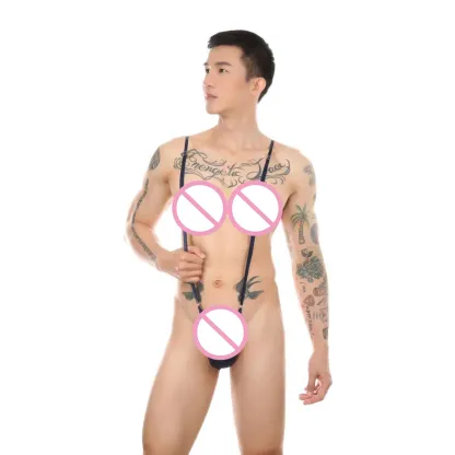 Wholesale Hot Style Men Bodysuit Thong Backless Design Gay Bodysuits Thong Sexy G String Bodysuit-RANBAO