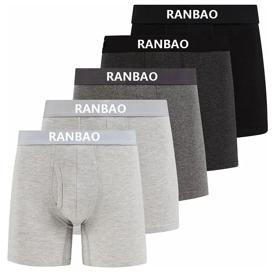 Custom Logo Tailored  Meticulously Comfort Breathable Cotton Mens Boxer Briefs-RANBAO