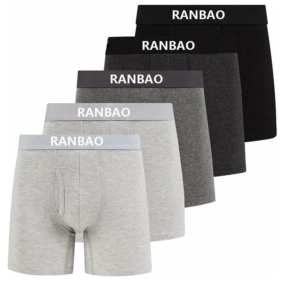 Custom Logo Tailored  Meticulously Comfort Breathable Cotton Mens Boxer Briefs-RANBAO