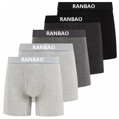 Custom Logo Tailored  Meticulously Comfort Breathable Cotton Mens Boxer Briefs-RANBAO