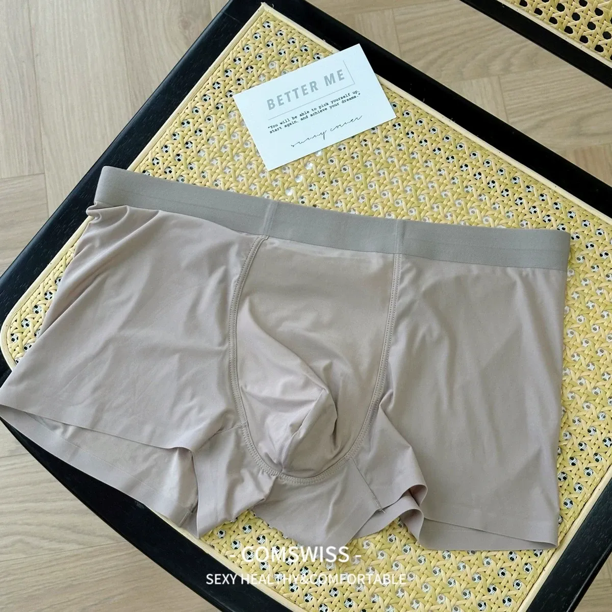 Spring and Summer Ultra-Thin Ice Silk Large Anti-Bacterial Seamless Underwear Quick-Drying Men'S Underpants Briefs Boxers-RANBAO
