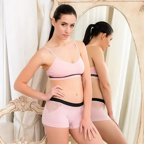 Women's Comfortable Breathable Nylon Spandex Boyshorts with Custom Logo Woven Waist Logo Cool Fabric Everyday Style Made China-RANBAO