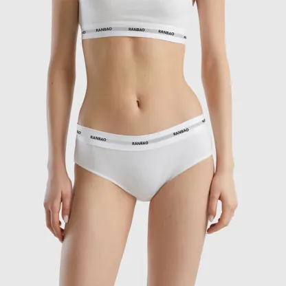 OEM ODM Manufacturer Custom Elastic Waist Organic Cotton Women Underwear Brief Female Lingerie Cotton Woman Panty-RANBAO