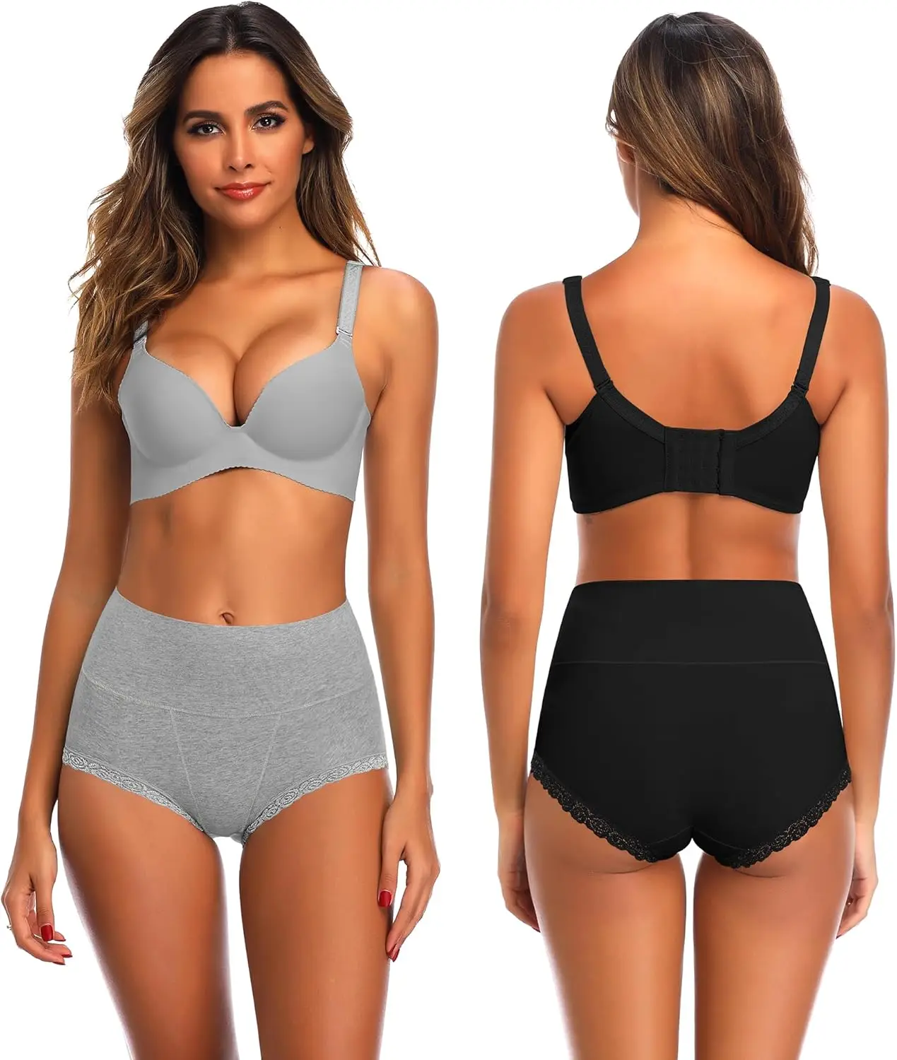 Wholesale Soft Ladies Cotton Panties Breathable Solid Color Underwear Briefs  High Hip Tight Cotton Panties-RANBAO