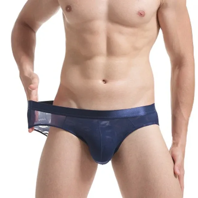 Wholesale Breathable Mesh New Pattern Big Bulge Sexy Inner Wear Gay Man Mature Stretch Male Panties Briefs-RANBAO