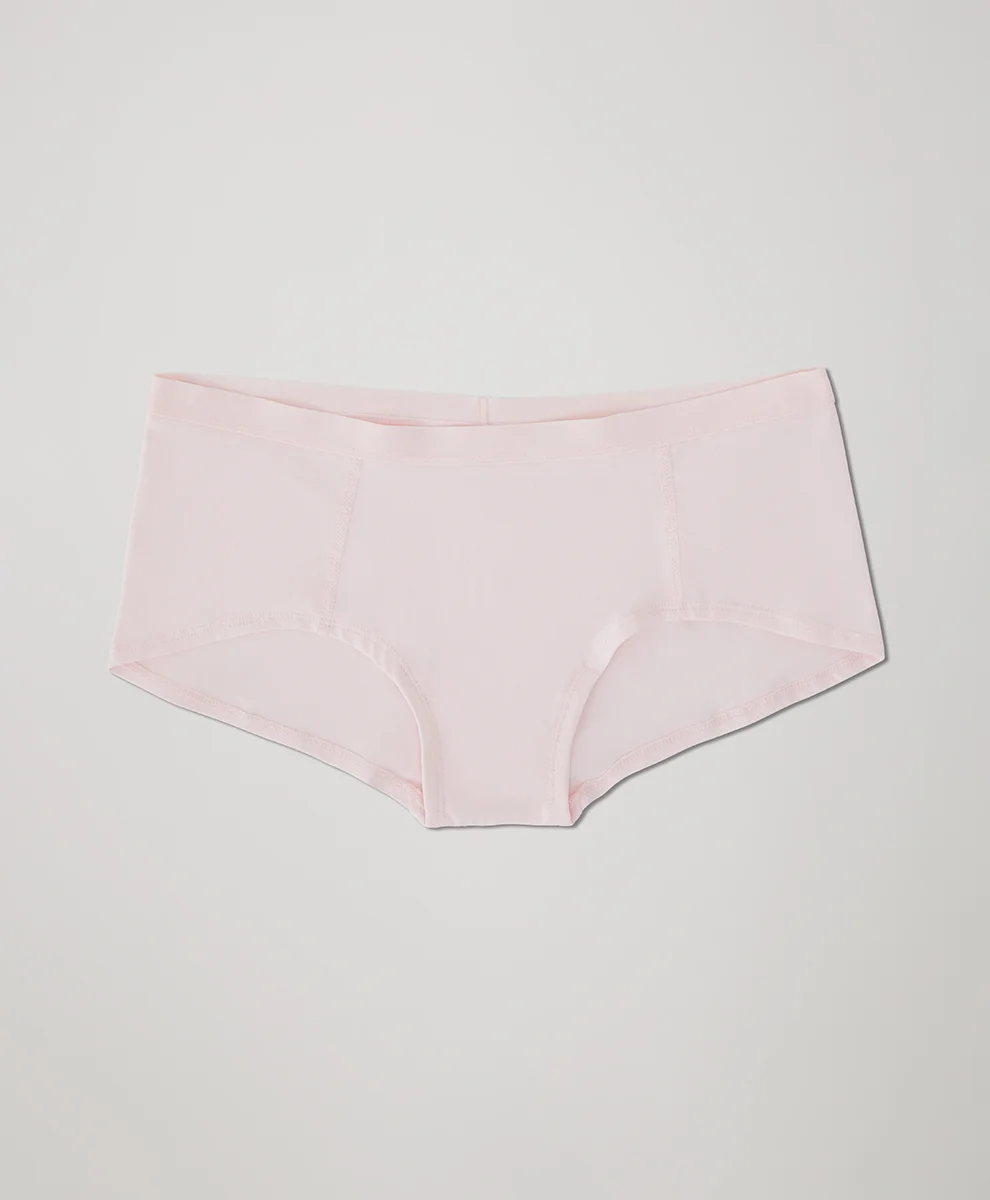 Everyday Organic Cotton Boyshorts for Adults Mid-rise Waist Smooth Look Tagless Extended Leg Woven Weaving Method-RANBAO