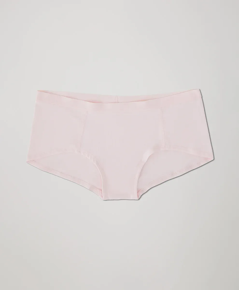 Everyday Organic Cotton Boyshorts for Adults Mid-rise Waist Smooth Look Tagless Extended Leg Woven Weaving Method-RANBAO