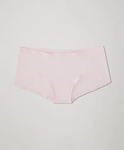 Everyday Organic Cotton Boyshorts for Adults Mid-rise Waist Smooth Look Tagless Extended Leg Woven Weaving Method-RANBAO