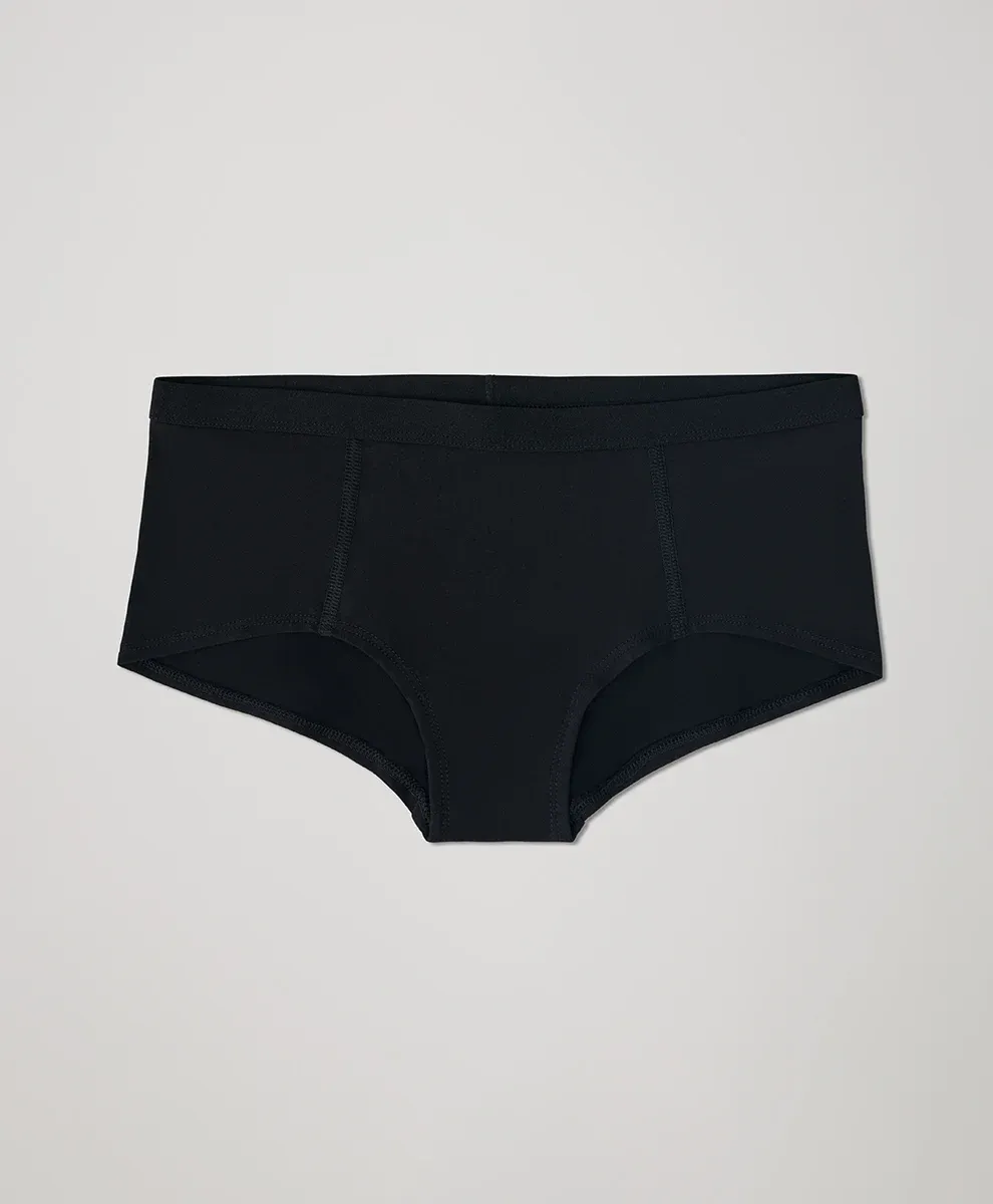 Everyday Organic Cotton Boyshorts for Adults Mid-rise Waist Smooth Look Tagless Extended Leg Woven Weaving Method-RANBAO