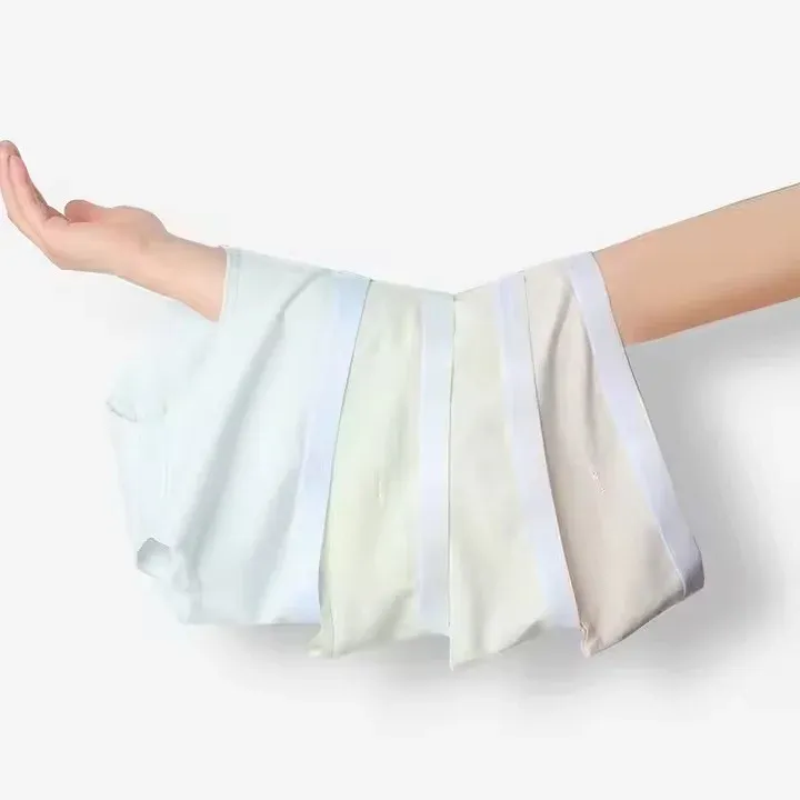 Women's Cotton Mid Rise Briefs Gradient Waistband Everyday Bikini Panties Solid Pattern Ladies Underwear-RANBAO