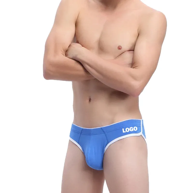 Private Label Men's Briefs Custom Logo Briefs Mens Underwear Cotton Low-rise Men Sexy Briefs-RANBAO
