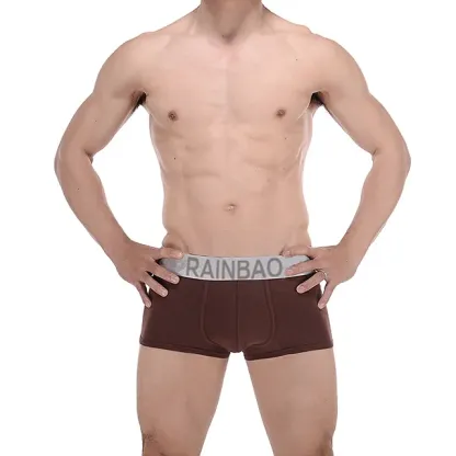 Best Seller Mature Charming Classic Solid Ribbed Male Penis Underwear Big Bulge Men'S Sexy Briefs & Boxers-RANBAO