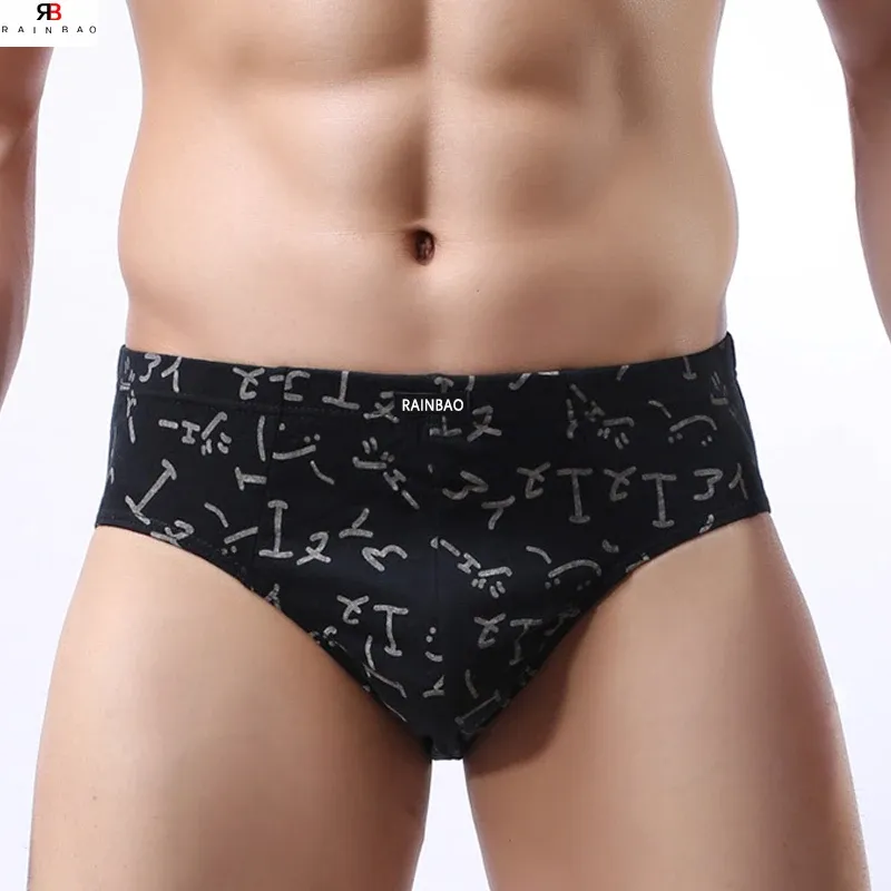 Hot Selling Printed Patterns Solid Color Soft Polyester Men Underwear Boxer Briefs-RANBAO