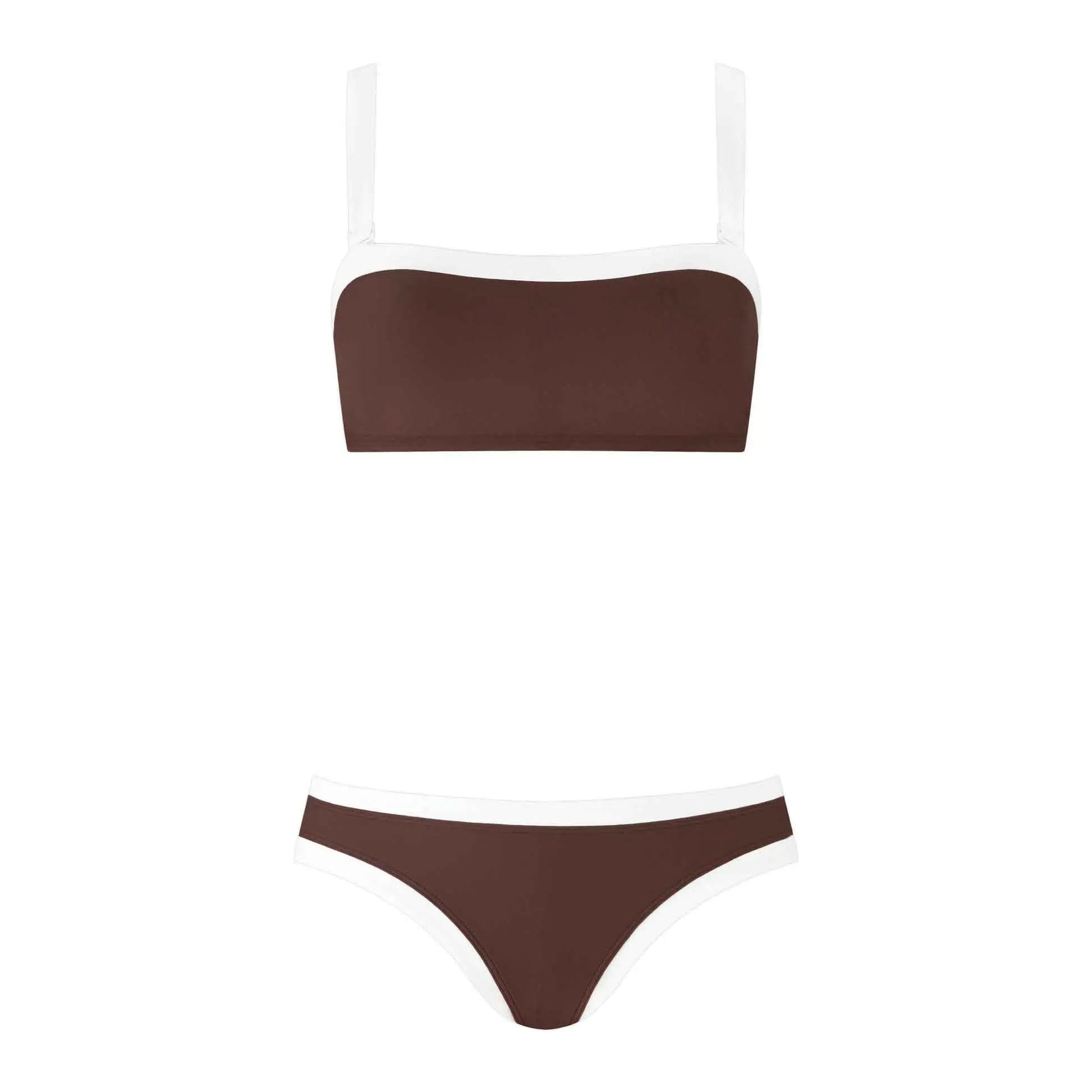 Women's Bikini Set Hipster 2 Piece Bra & Briefs Knickers Lady's Underwear Bathing Suit Vacation Adjustable Straps Contrast Swim-RANBAO