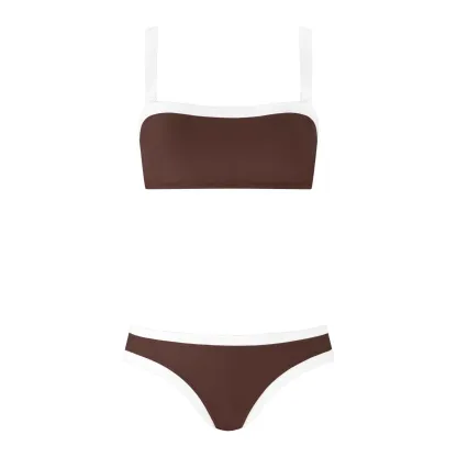 Women's Bikini Set Hipster 2 Piece Bra & Briefs Knickers Lady's Underwear Bathing Suit Vacation Adjustable Straps Contrast Swim-RANBAO