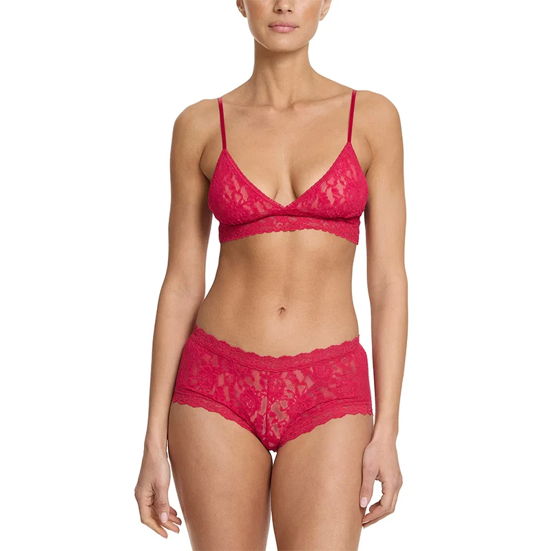 Custom Stretch Lace Full Coverage Low Leg Medium Rise Soft Women Lace Boyshort-RANBAO